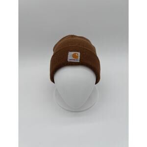 Carhartt Brown Acrylic Knit Bean Hat Cap Made in the USA OSFA